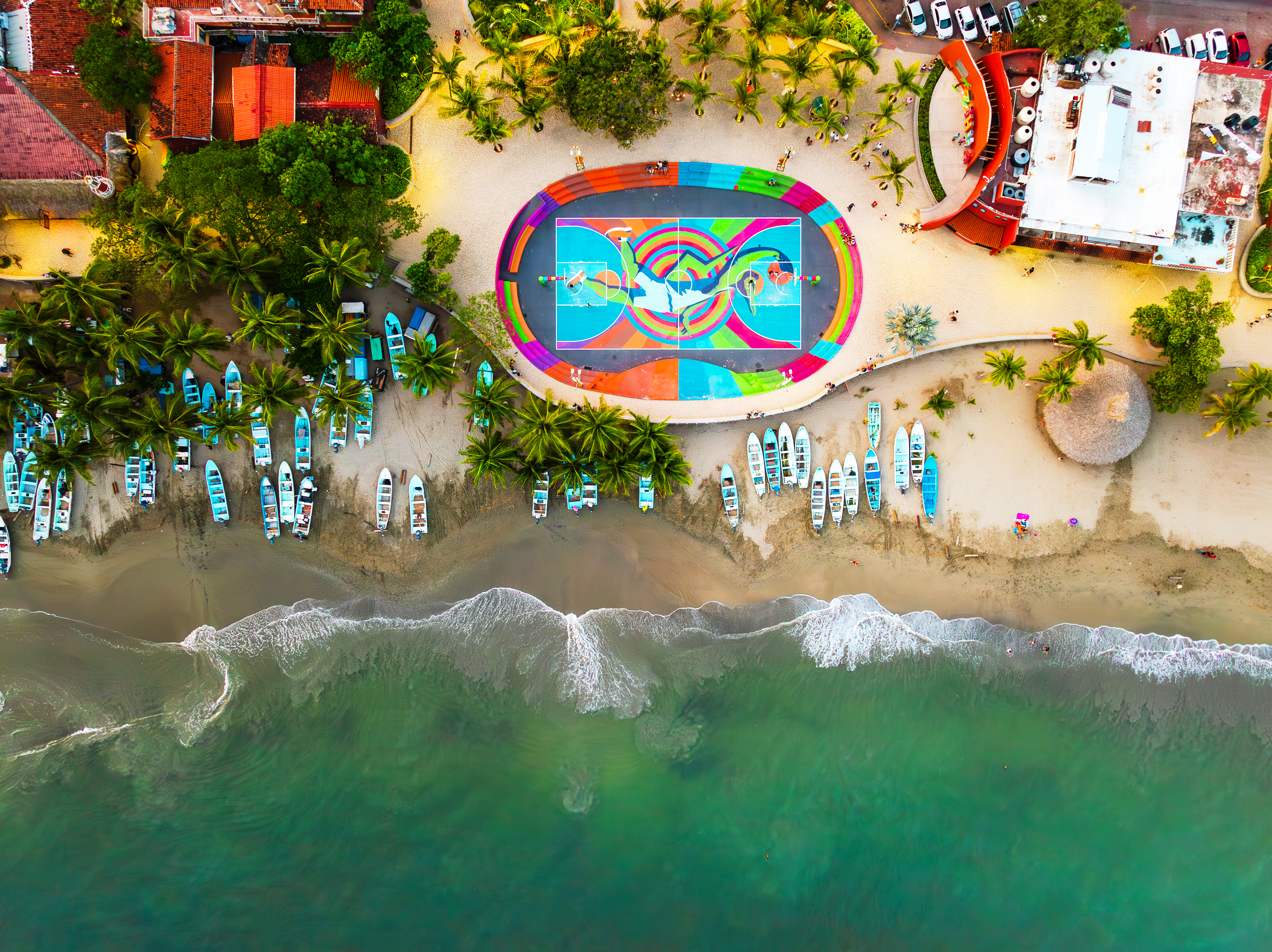 Vista aerea de playa en Ixtapa Zihuatanejo